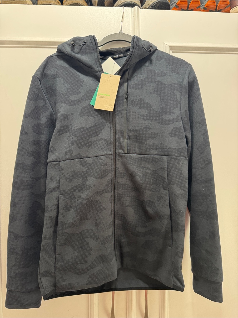 Men's Camouflage Zip-Up Hooded Jacket - Gray